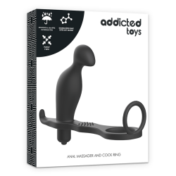 Addicted Toys - Plug Anal Avec Anneau En Silicone Noir 12 Cm